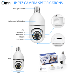 1080P WiFi Bulb Camera – Wireless 360° Panoramic CCTV Security Light with Night Vision