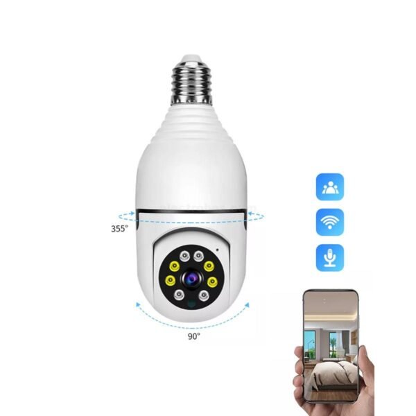 1080P WiFi Bulb Camera – Wireless 360° Panoramic CCTV Security Light with Night Vision