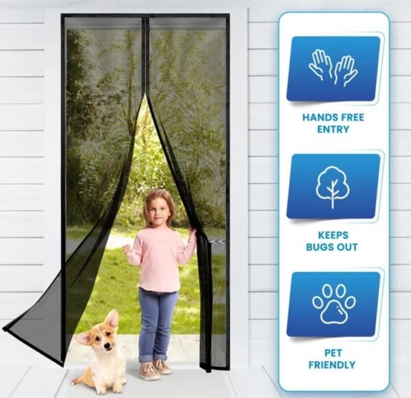 Magic Mesh Magnetic Screen Door – Hands-Free, Bug-Resistant & Easy to Install